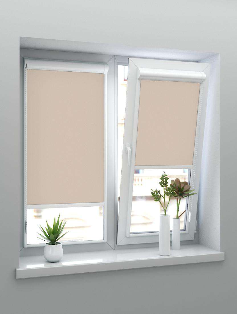 Рулонные шторы UNI-2 с пружиной АЛЬФА BLACK-OUT 2746 т.бежевый 250cm