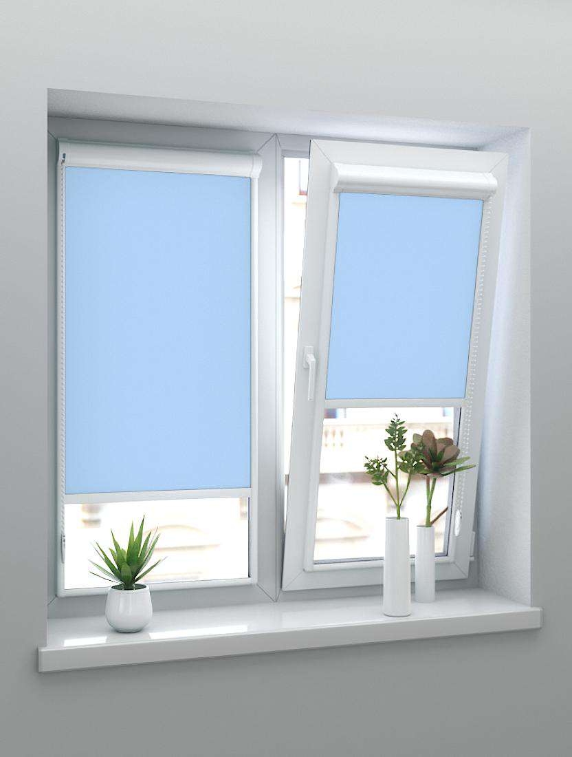 Рулонные шторы UNI-2 с пружиной АЛЬФА BLACK-OUT 5173 голубой 250cm