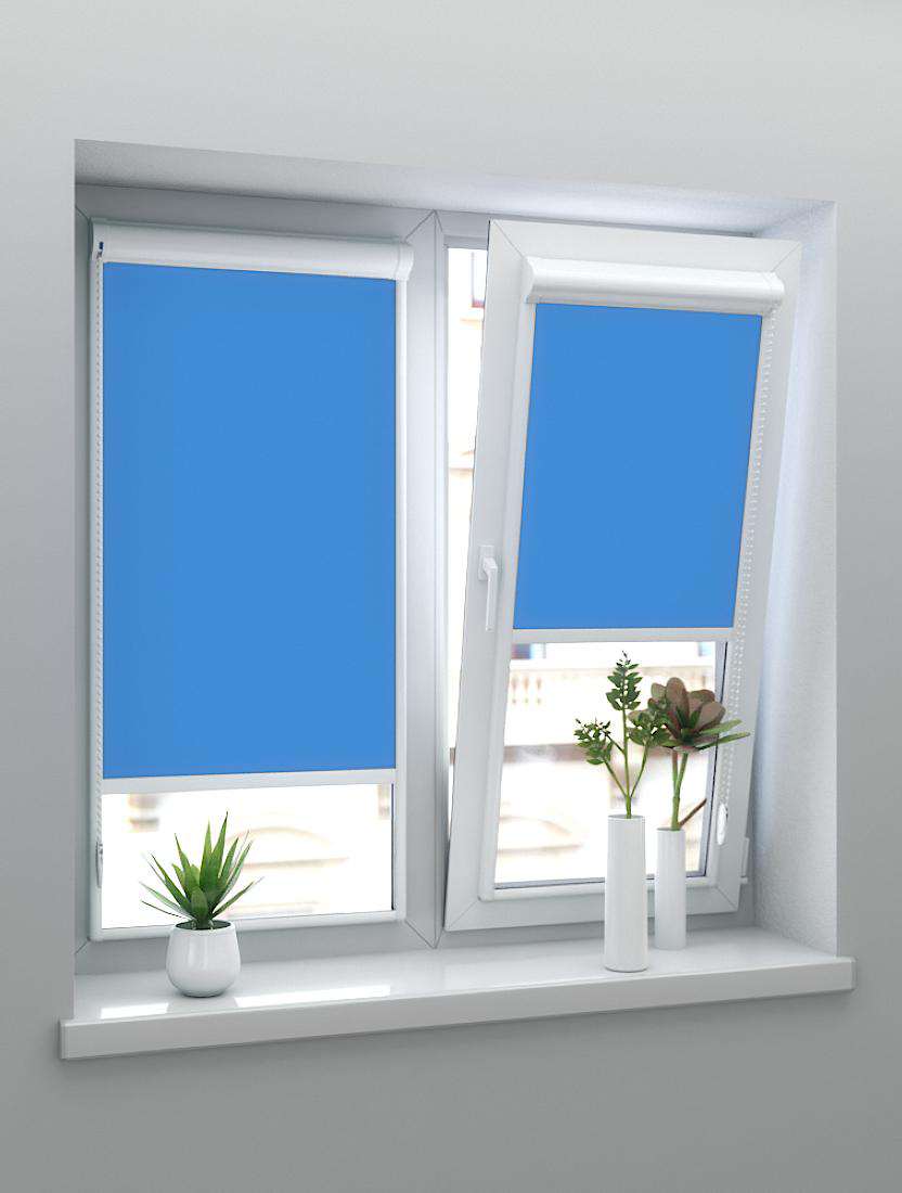 Рулонные шторы UNI-2 с пружиной АЛЬФА BLACK-OUT 5300 синий 250cm