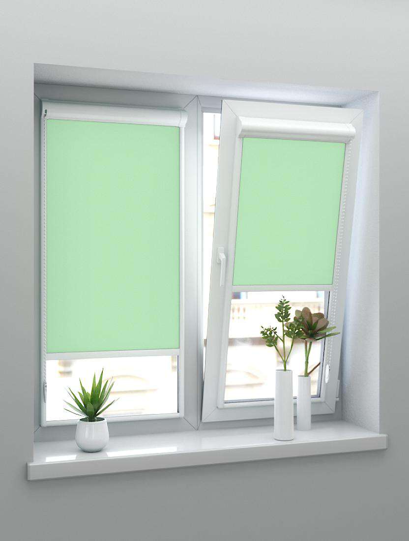 Рулонные шторы UNI-2 с пружиной АЛЬФА BLACK-OUT 5850 зеленый 250cm