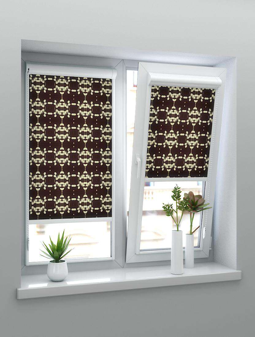 Рулонные шторы UNI-2 с пружиной АЛЛЕЯ 2871 темно-коричневый 250 см