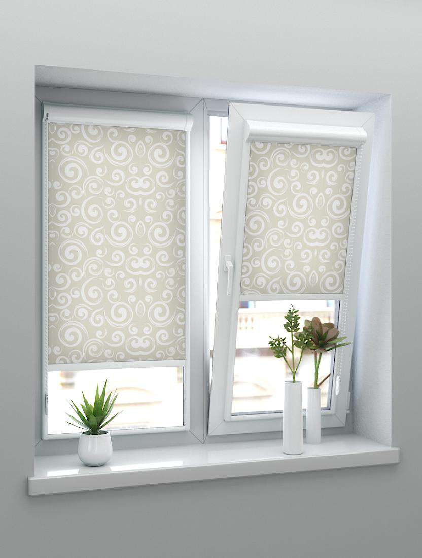 Рулонные шторы UNI-2 с пружиной АНЖУ 1608 св.серый, 200 см