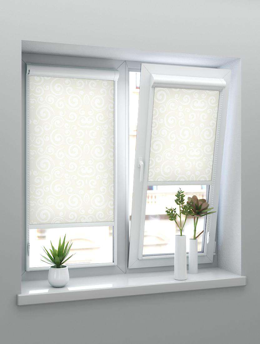 Рулонные шторы UNI-2 с пружиной АНЖУ 2261 св.бежевый, 200 см