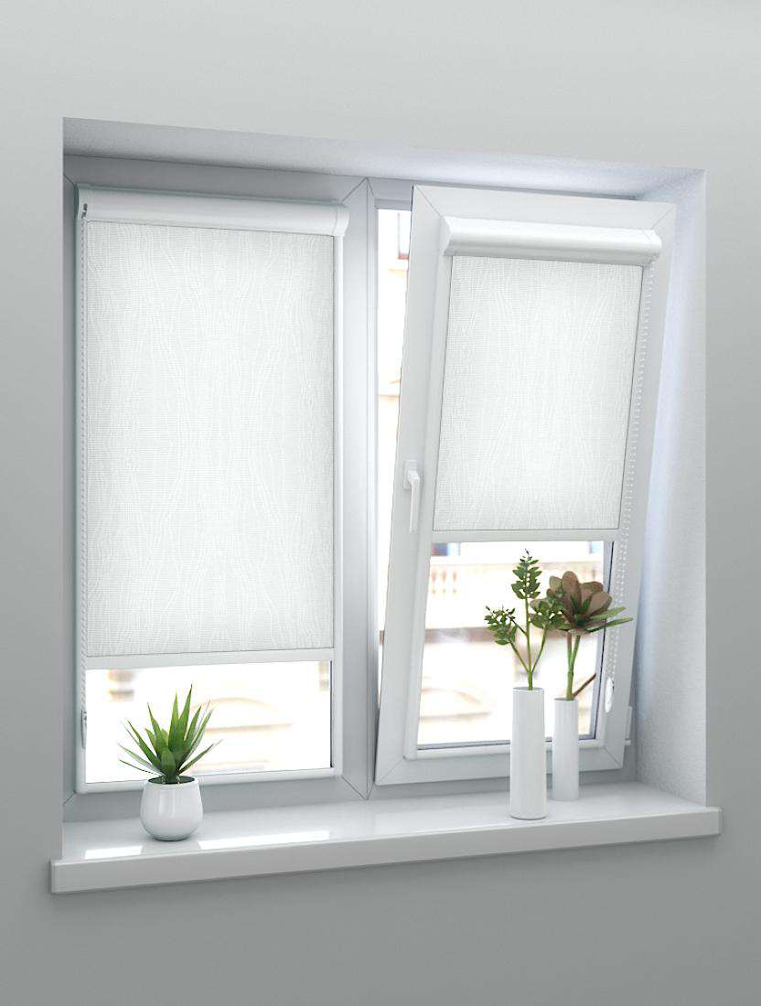 Рулонные шторы UNI-2 с пружиной АРИАДНА 0225 белый 195см