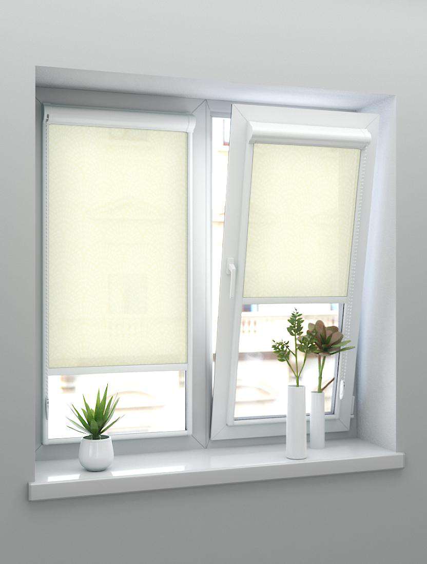 Рулонные шторы UNI-2 с пружиной АЖУР 3209 св. желтый, 220 см