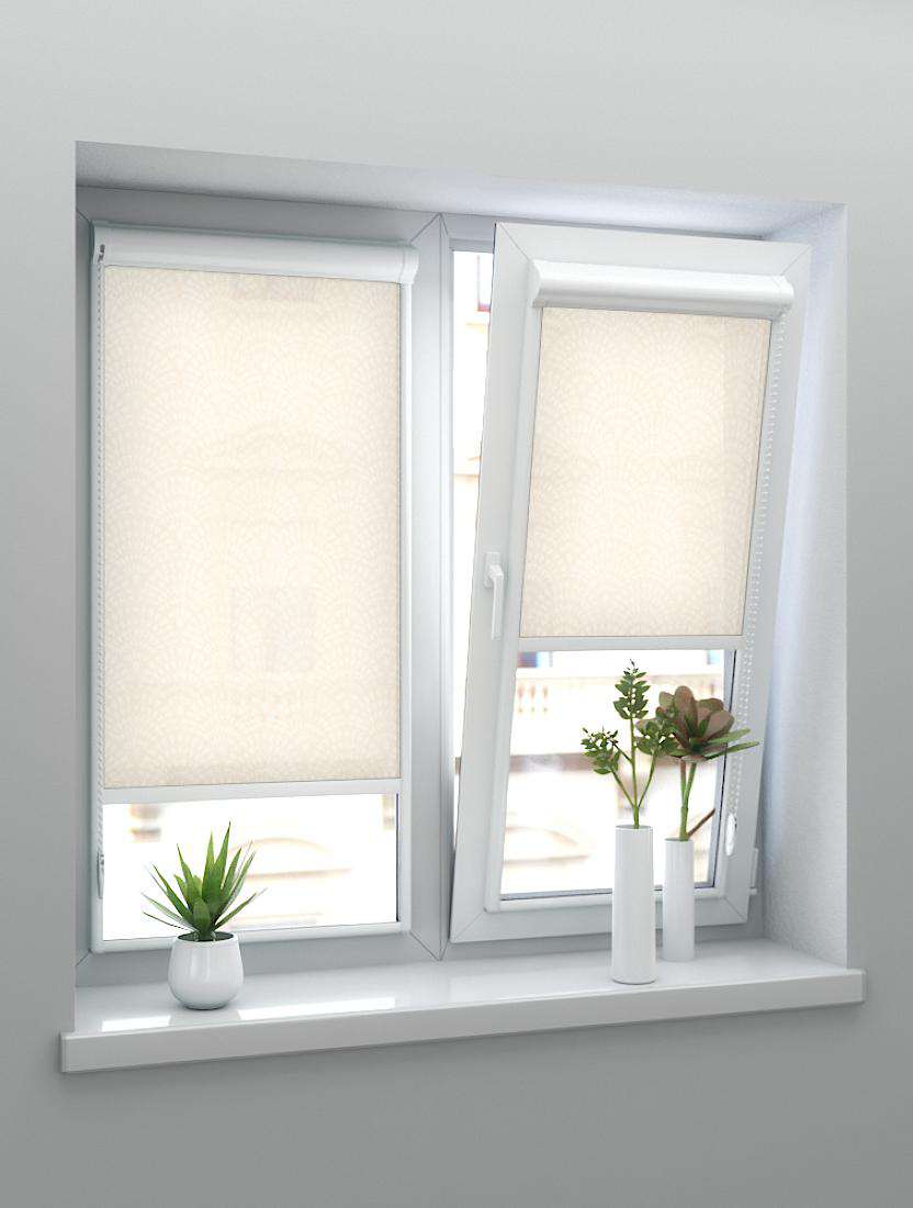 Рулонные шторы UNI-2 с пружиной АЖУР 4063 персиковый, 220 см