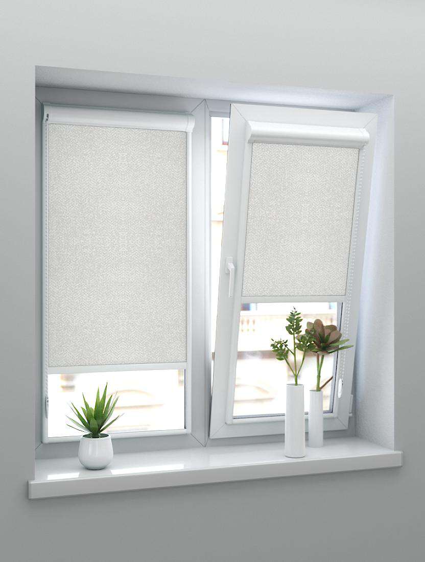 Рулонные шторы UNI-2 с пружиной БУХАРА BLACK-OUT 7013 серебро 210 см