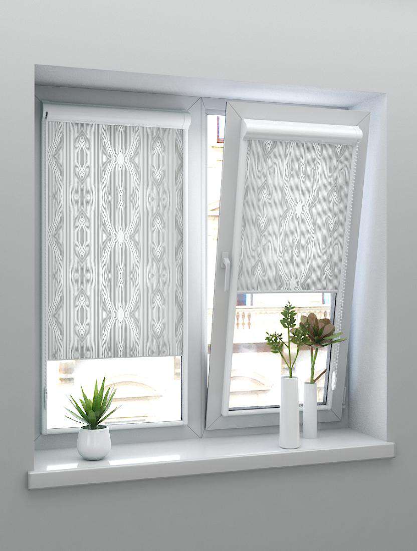 Рулонные шторы UNI-2 с пружиной ДАЛЛАС 1852 серый, 240 см