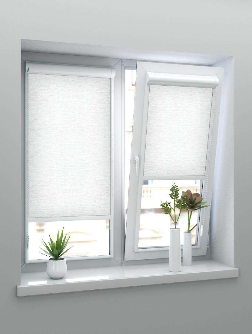 Рулонные шторы UNI-2 с пружиной ГЛИТТЕР 0225 белый, 240 см