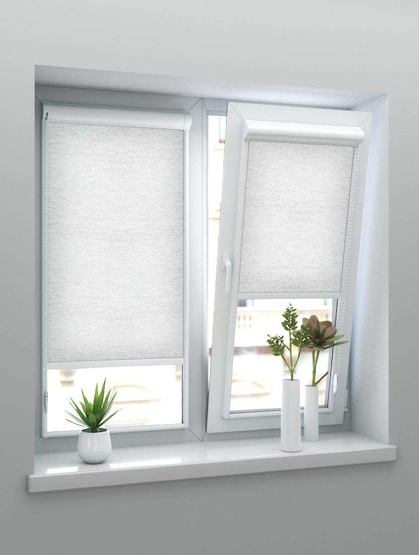 Рулонные шторы UNI-2 с пружиной ГЛИТТЕР 1852 серый, 240 см