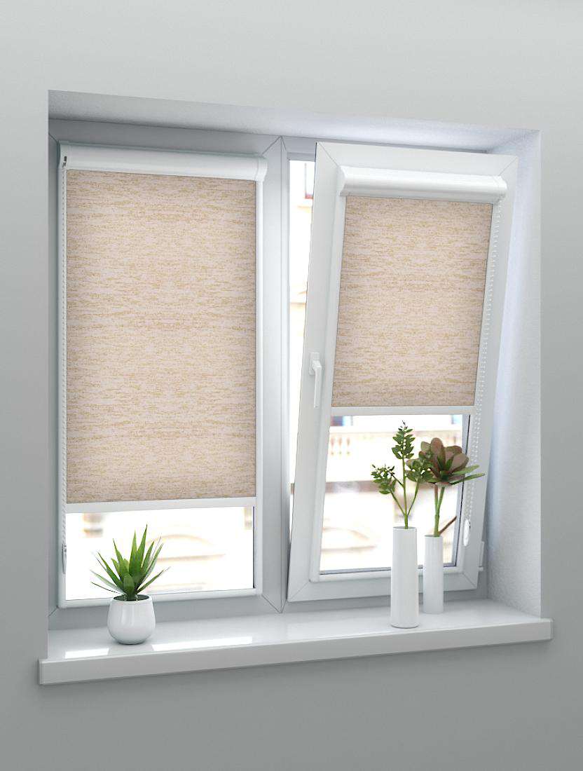 Рулонные шторы UNI-2 с пружиной ГЛИТТЕР 2406 бежевый, 240 см