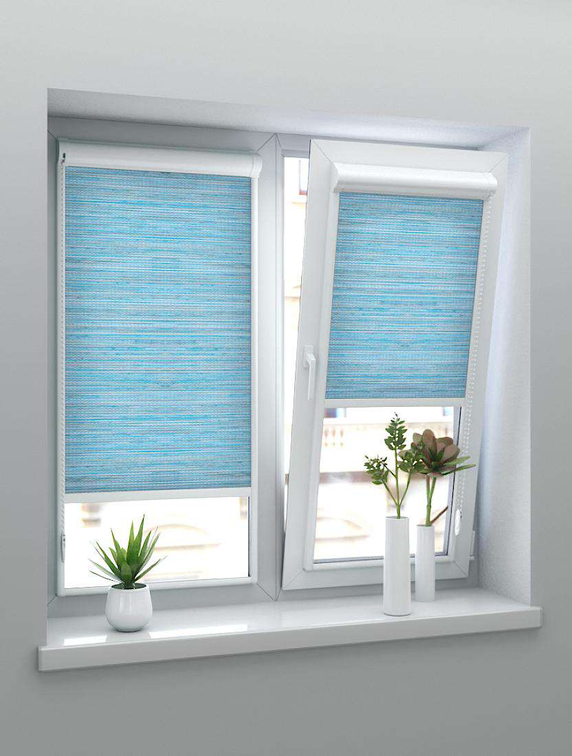 Рулонные шторы UNI-2 с пружиной ЯМАЙКА 5173 голубой 230 см