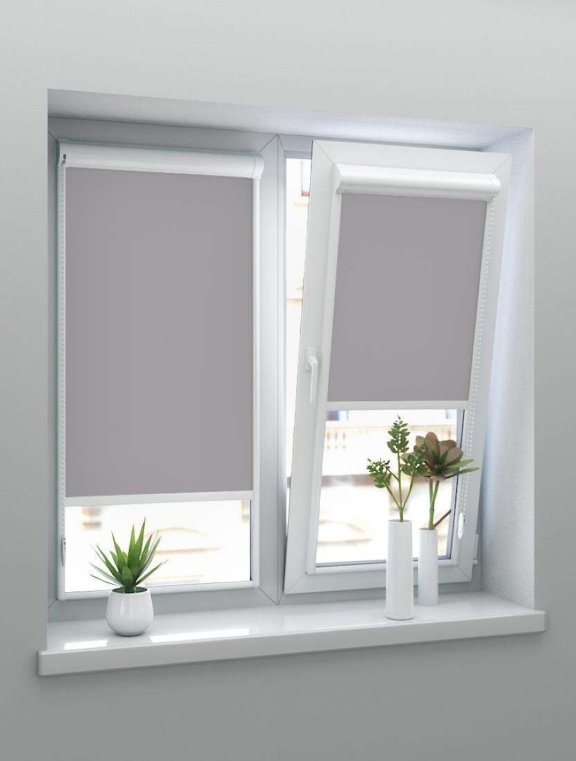 Рулонные шторы UNI-2 с пружиной ЮТА BLACK-OUT 1608 св. серый, 290 см