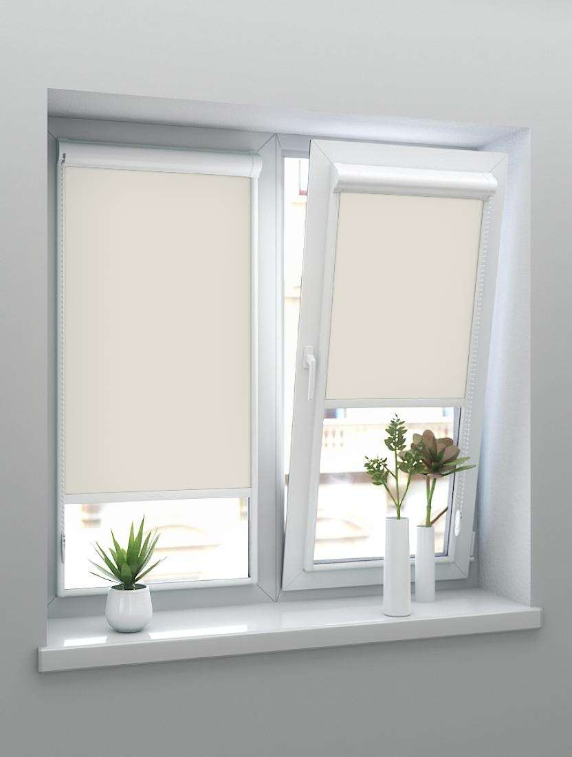 Рулонные шторы UNI-2 с пружиной ЮТА BLACK-OUT 2259 магнолия, 290 см