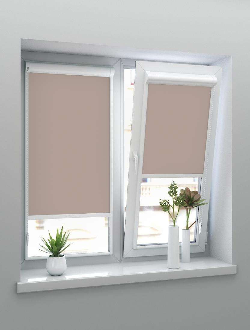 Рулонные шторы UNI-2 с пружиной ЮТА BLACK-OUT 2261 св. бежевый, 290 см