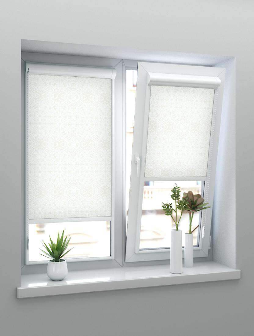 Рулонные шторы UNI-2 с пружиной КАЛИПСО 0225 белый 200см