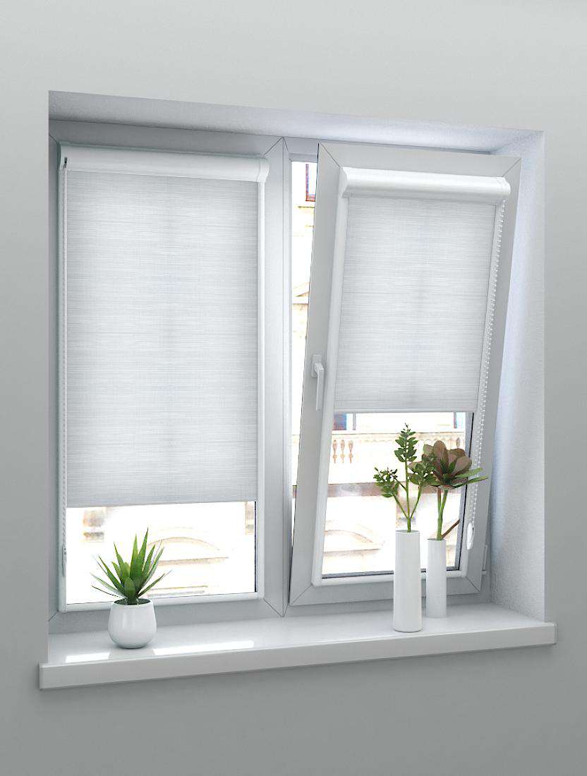 Рулонные шторы UNI-2 с пружиной МЕМФИС 0225 белый, 300 см