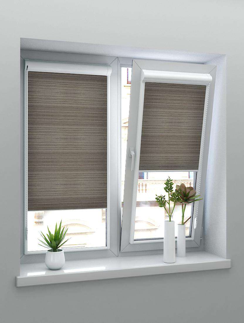 Рулонные шторы UNI-2 с пружиной МЕМФИС 2868 св. коричневый, 300 см