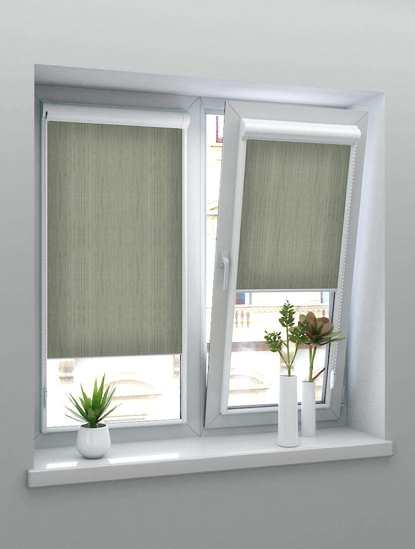 Рулонные шторы UNI-2 с пружиной НОВА 5850 зеленый, 200 см