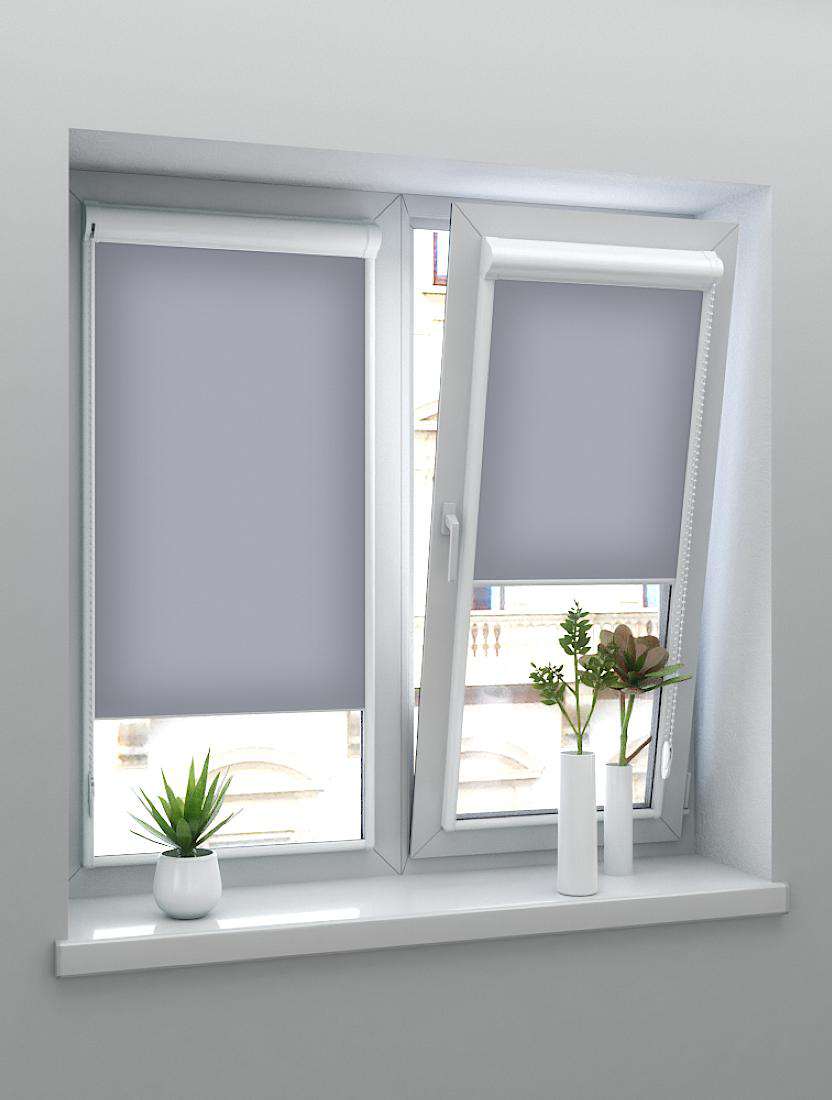 Рулонные шторы UNI-2 с пружиной ОМЕГА 1881 серый, 250 см