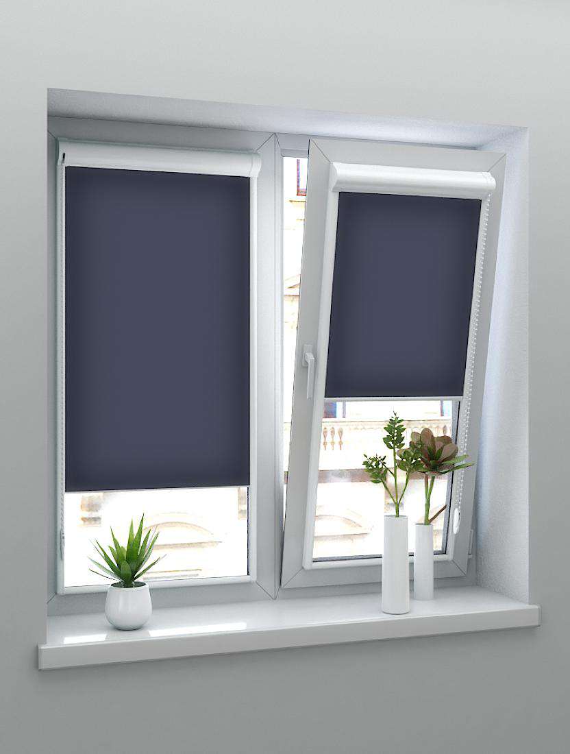 Рулонные шторы UNI-2 с пружиной ОМЕГА 1883 мокрый асфальт, 250 см