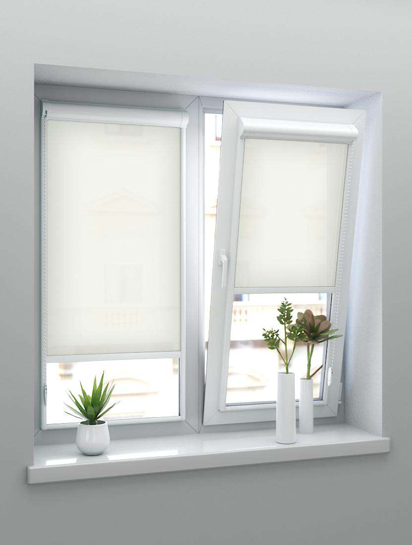 Рулонные шторы UNI-2 с пружиной ОМЕГА 2405 слоновая кость, 250 см