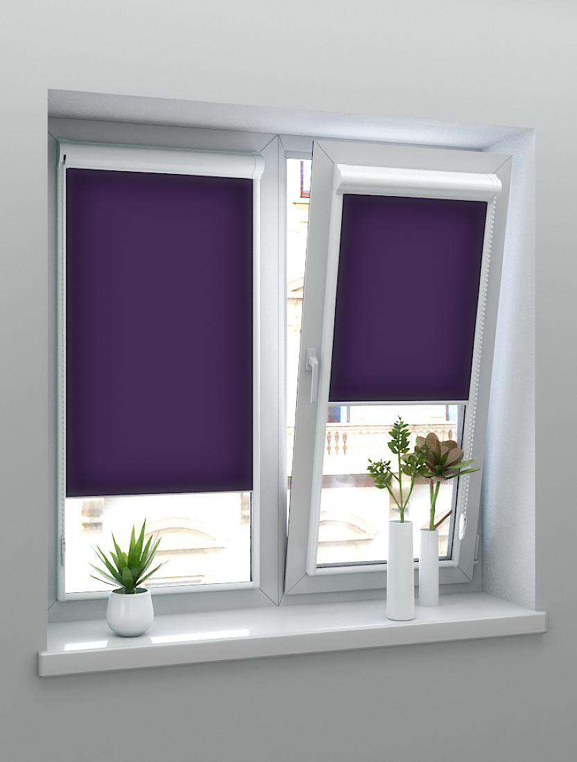 Рулонные шторы UNI-2 с пружиной ОМЕГА 4966 баклажан, 250 см