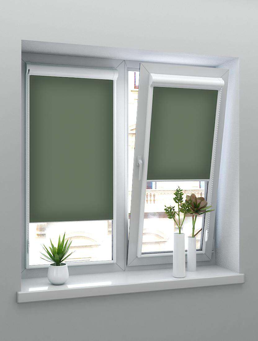 Рулонные шторы UNI-2 с пружиной ОМЕГА 5853 зеленый, 250 см