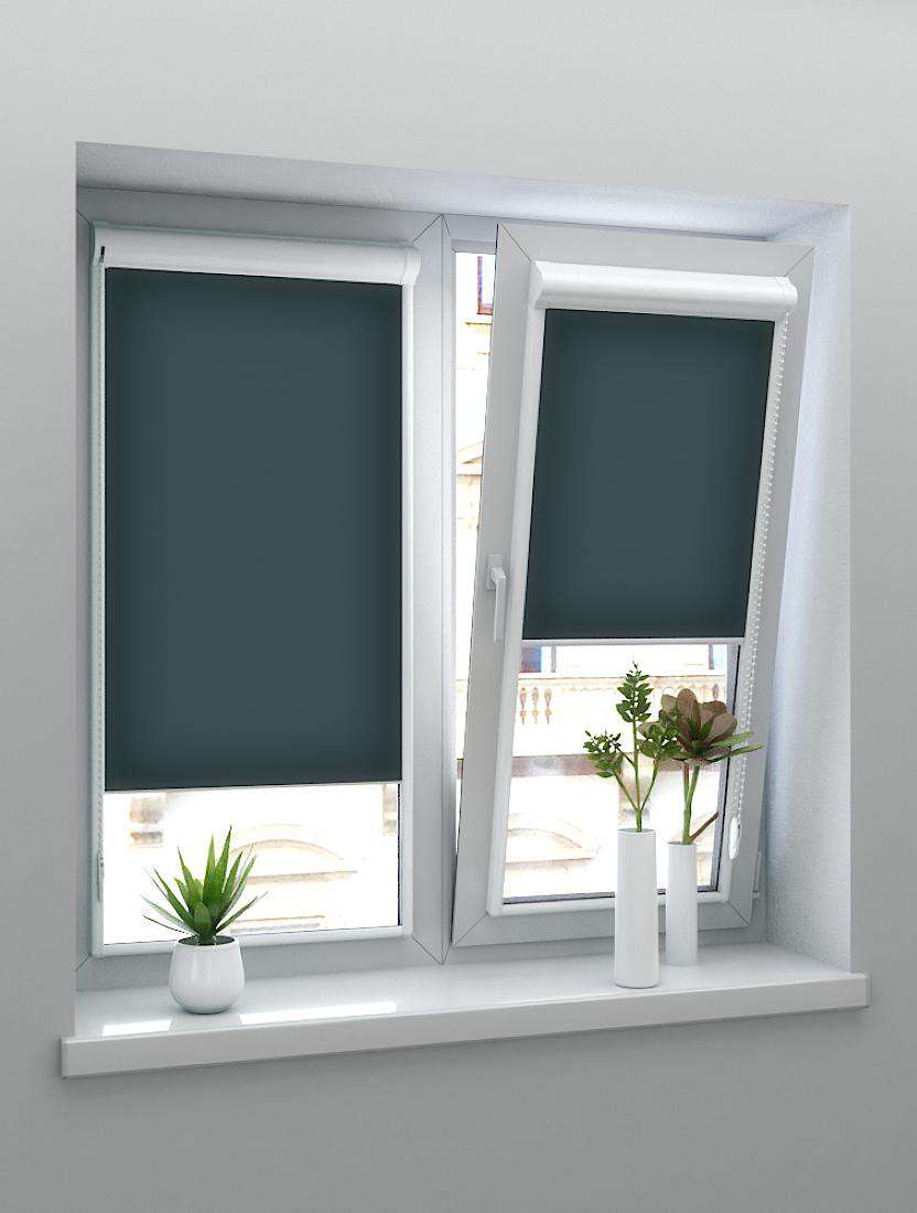 Рулонные шторы UNI-2 с пружиной ОМЕГА 5880 т. зеленый, 250 см