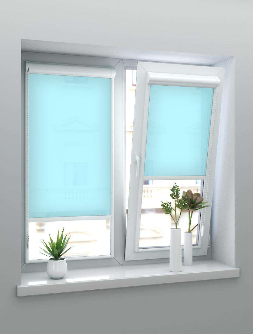 Рулонные шторы UNI-2 с пружиной ОМЕГА 5992 бирюзовый 250 см