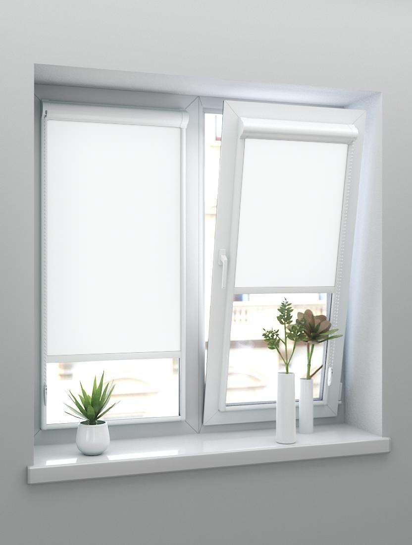 Рулонные шторы UNI-2 с пружиной ОМЕГА BLACK-OUT 0225 белый, 250 см