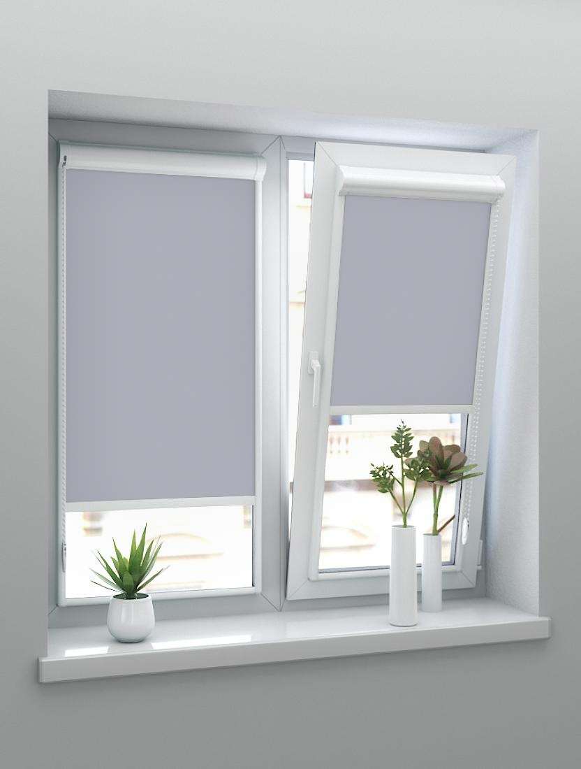 Рулонные шторы UNI-2 с пружиной ОМЕГА BLACK-OUT 1881 серый, 250 см