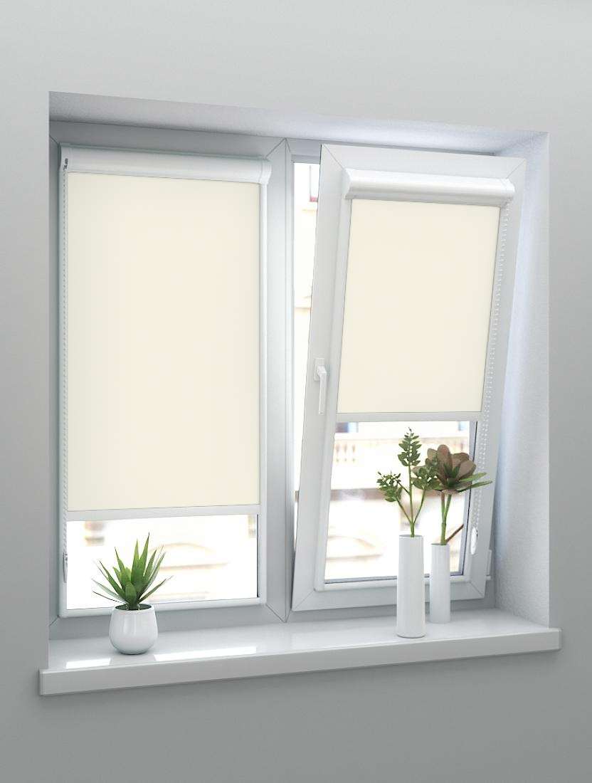 Рулонные шторы UNI-2 с пружиной ОМЕГА BLACK-OUT 2261 бежевый, 250 см