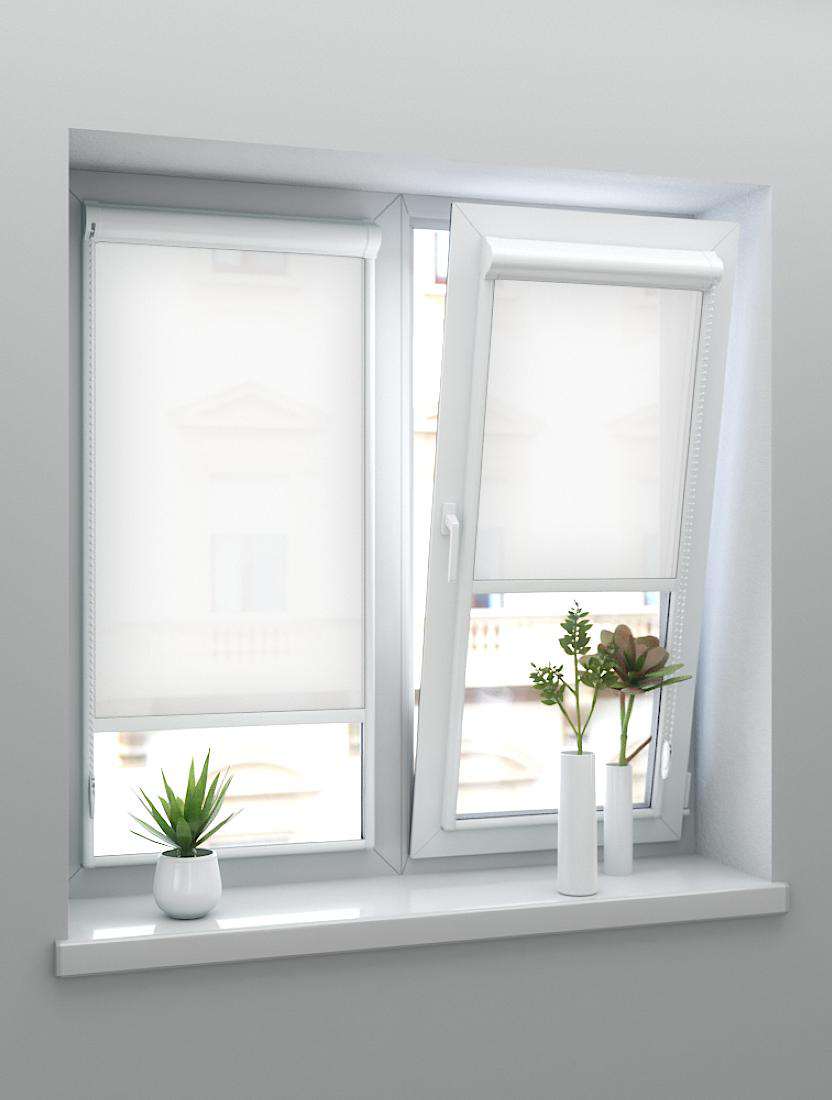 Рулонные шторы UNI-2 с пружиной ПЕРЛ 0221 молочный белый, 250 см