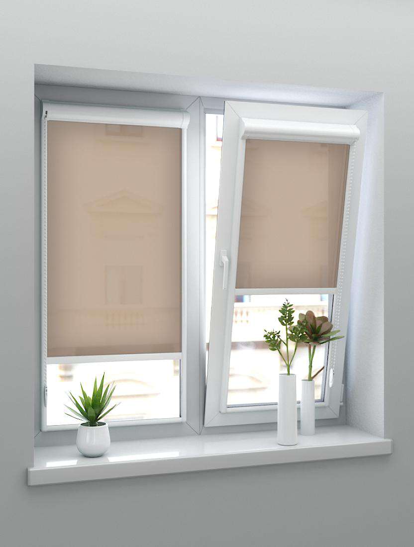 Рулонные шторы UNI-2 с пружиной ПЕРЛ 2868 св. коричневый, 250 см