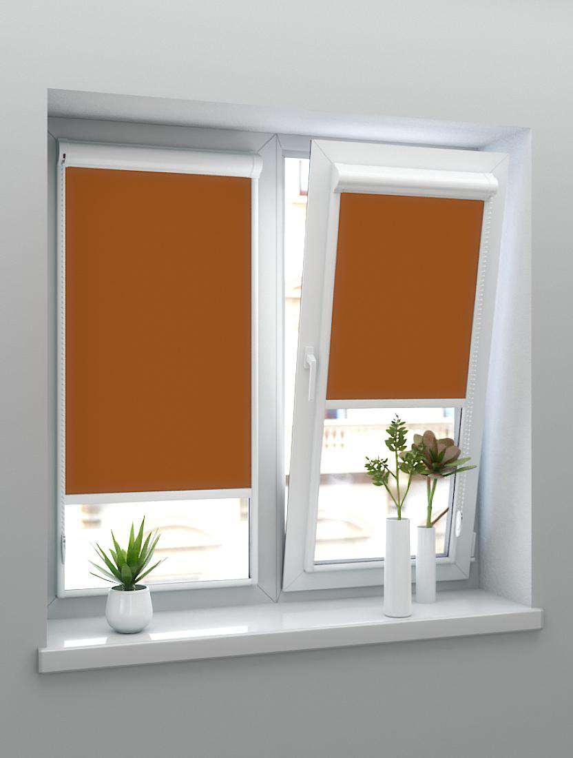 Рулонные шторы UNI-2 с пружиной ПУЭБЛО BLACK-OUT 2870 коричневый 200см