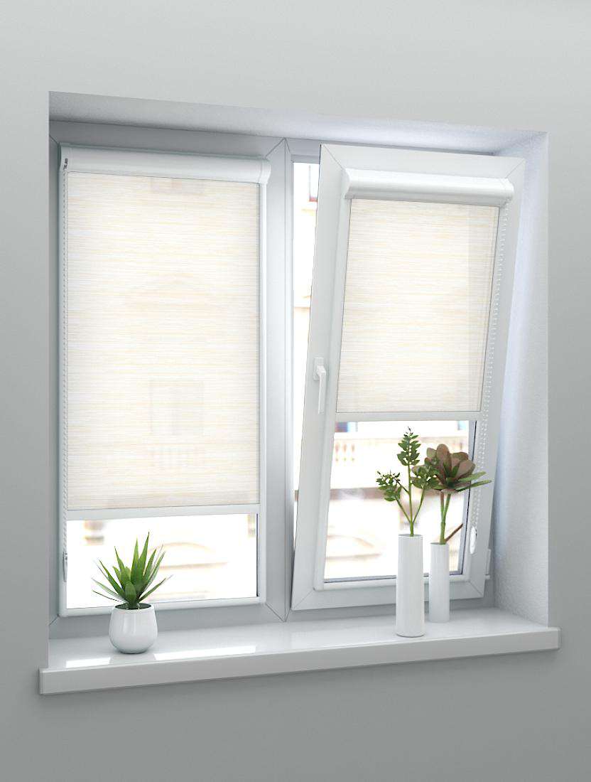 Рулонные шторы UNI-2 с пружиной САФАРИ 2261 св. бежевый, 240 см