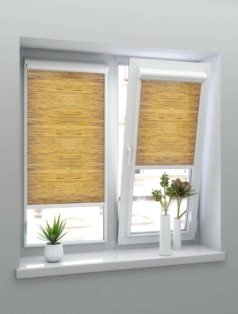 Рулонные шторы UNI-2 с пружиной САФАРИ 2868 св. коричневый, 240 см