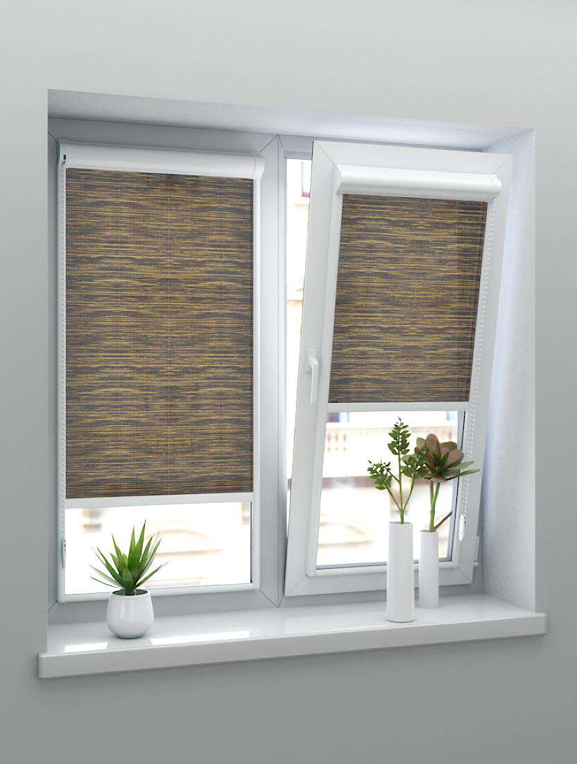 Рулонные шторы UNI-2 с пружиной САФАРИ 2870 коричневый, 240 см