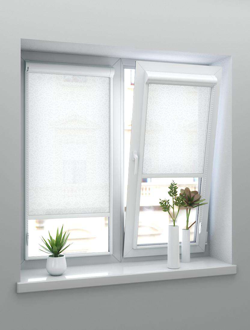 Рулонные шторы UNI-2 с пружиной САМИРА 0225 белый, 240 см