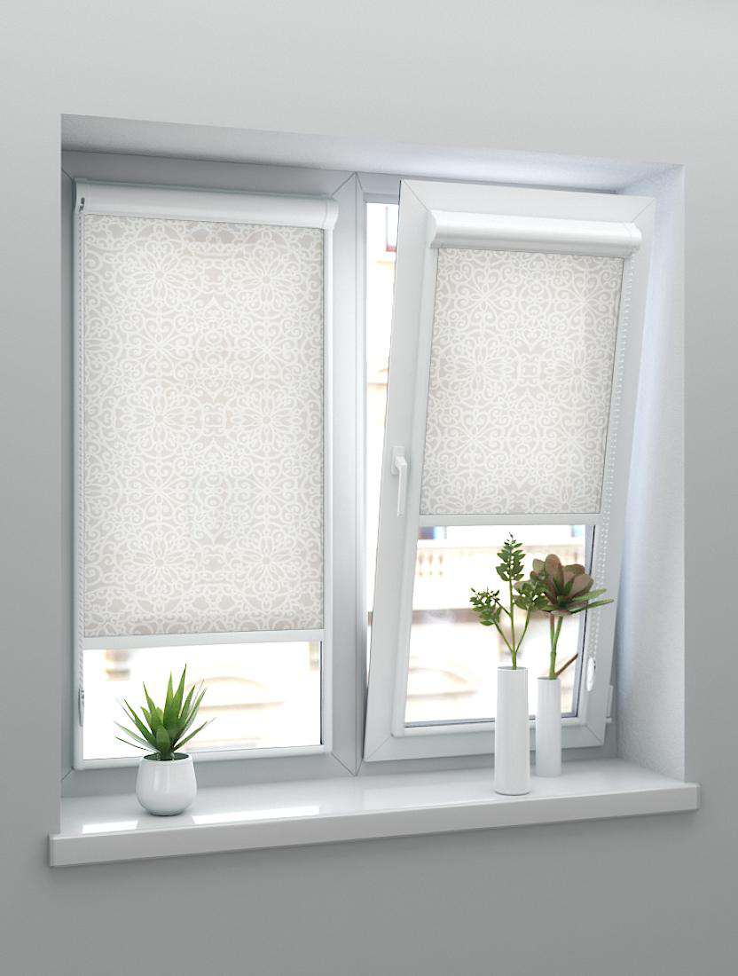 Рулонные шторы UNI-2 с пружиной САМИРА 2406 бежевый, 240 см