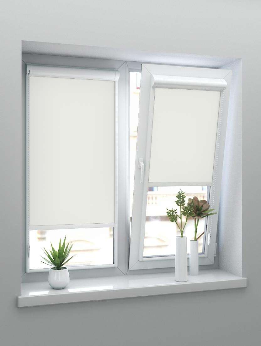 Рулонные шторы UNI-2 с пружиной САТИН BLACK-OUT 2261 св. бежевый, 195 см