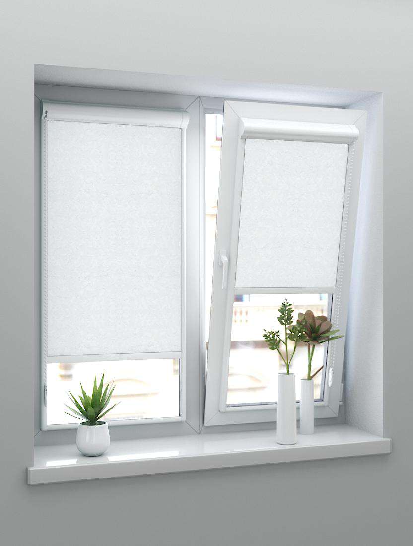 Рулонные шторы UNI-2 с пружиной СФЕРА BLACK-OUT 0225 белый 220см