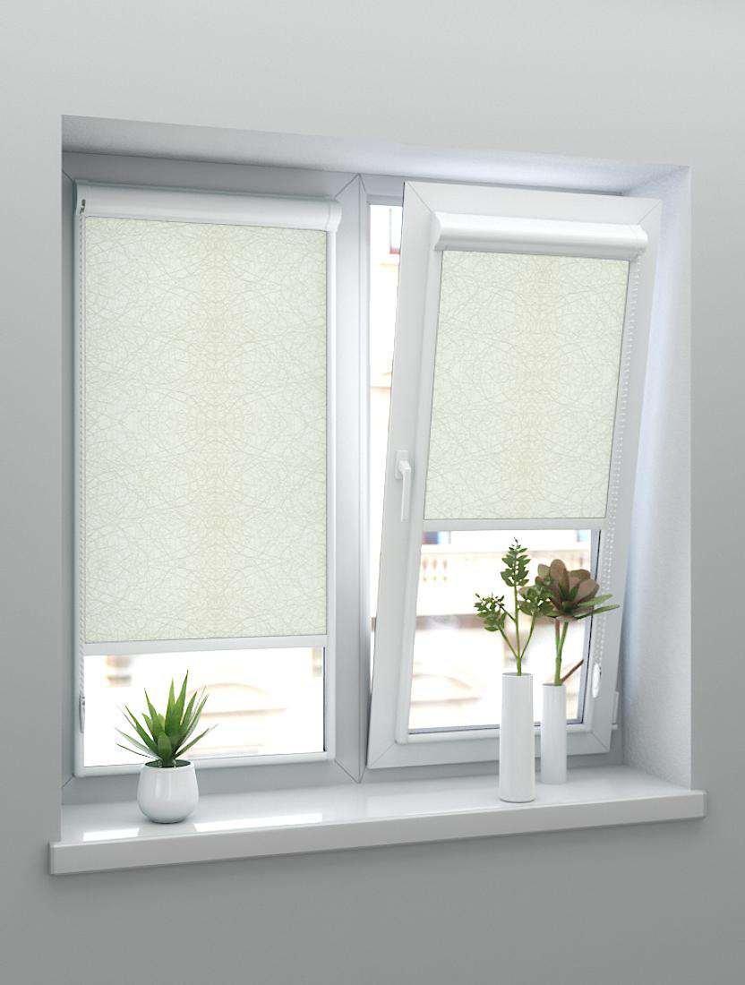 Рулонные шторы UNI-2 с пружиной СФЕРА BLACK-OUT 2261 ваниль 220см