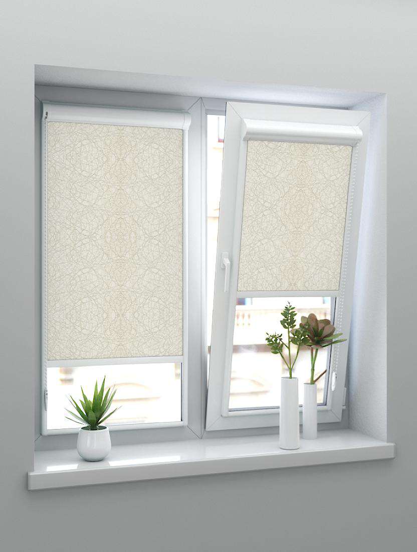 Рулонные шторы UNI-2 с пружиной СФЕРА BLACK-OUT 2406 бежевый 220см