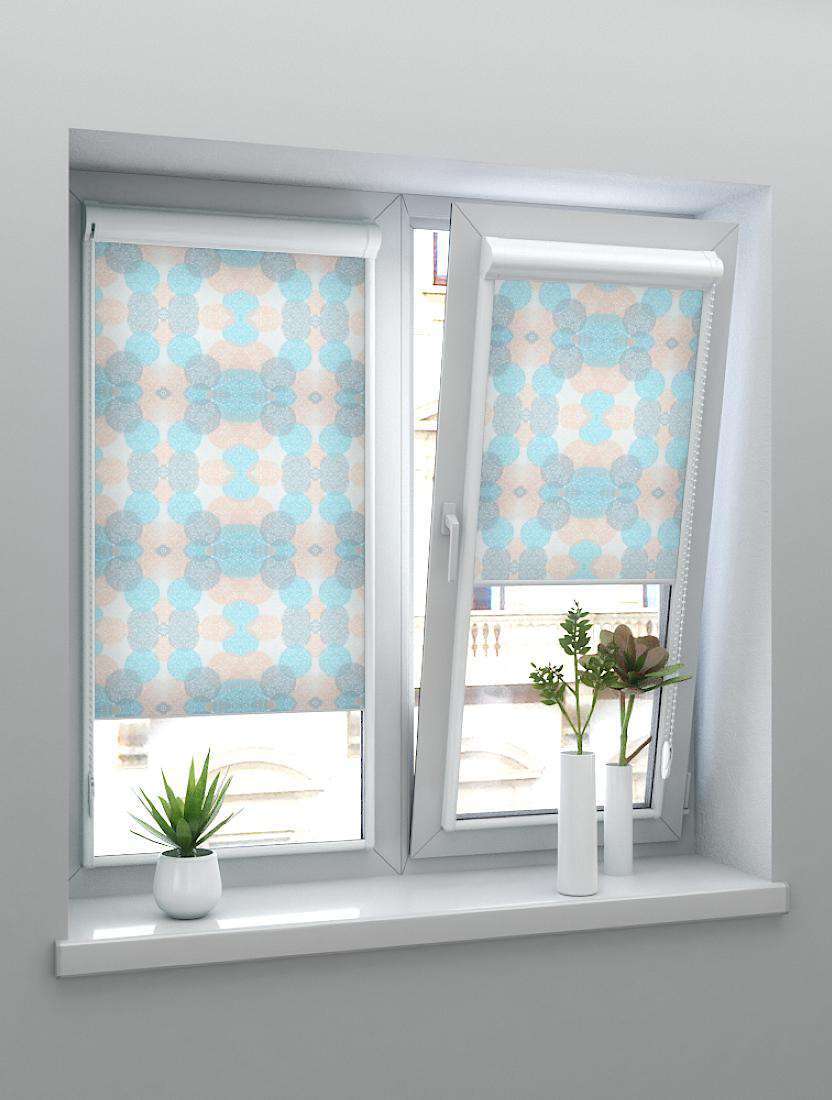 Рулонные шторы UNI-2 с пружиной СКАНДИ 5612 бирюзовый, 200 см