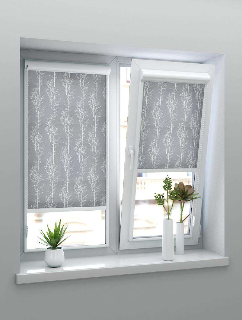 Рулонные шторы UNI-2 с пружиной ТАЛЬНИК 1881 темно-серый 250 см