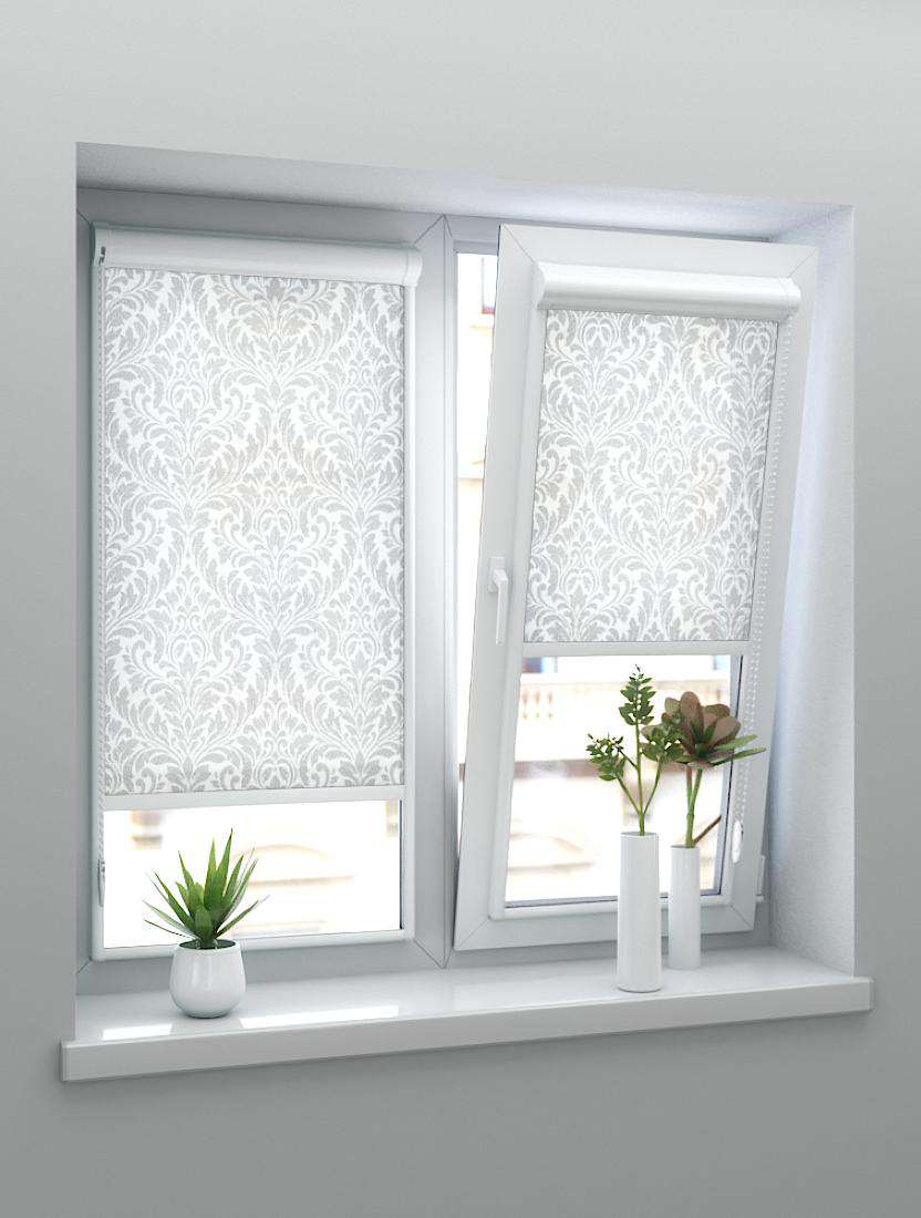 Рулонные шторы UNI-2 с пружиной ВЕНЕЦИЯ 1852 серый, 240 см