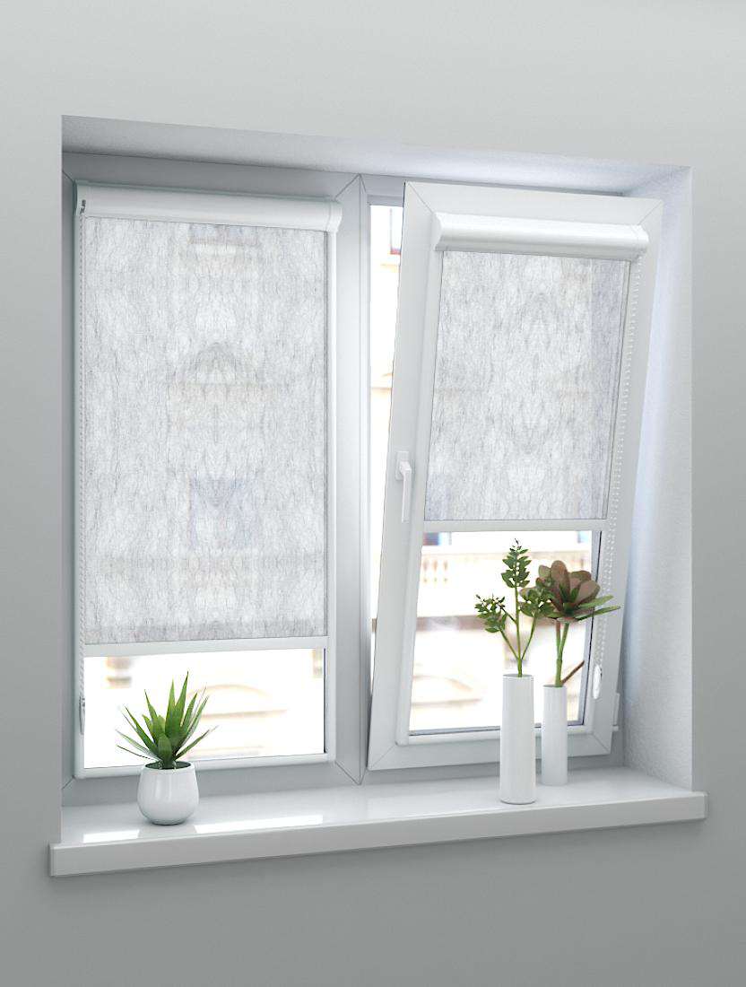 Рулонные шторы UNI-2 с пружиной ХАРИЗМА 7013 серебро 240см