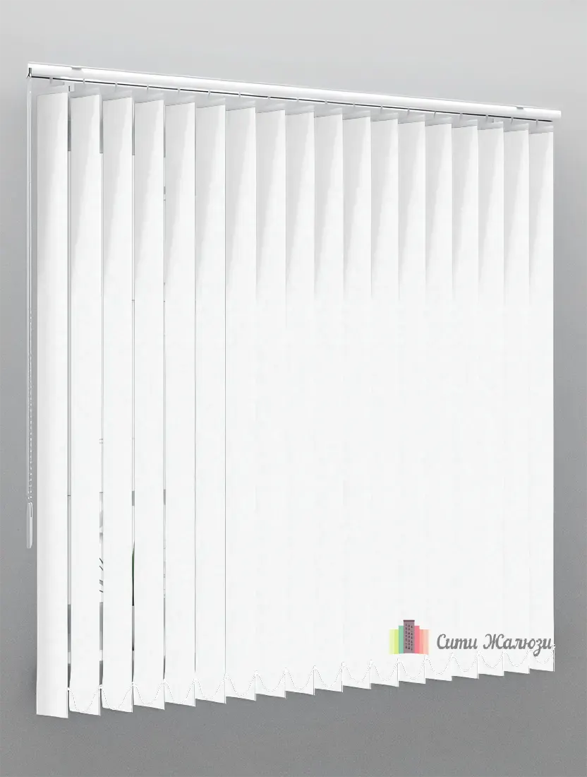 Вертикальные алюминиевые жалюзи Алюминий 89 мм х 0,27 белый глянец